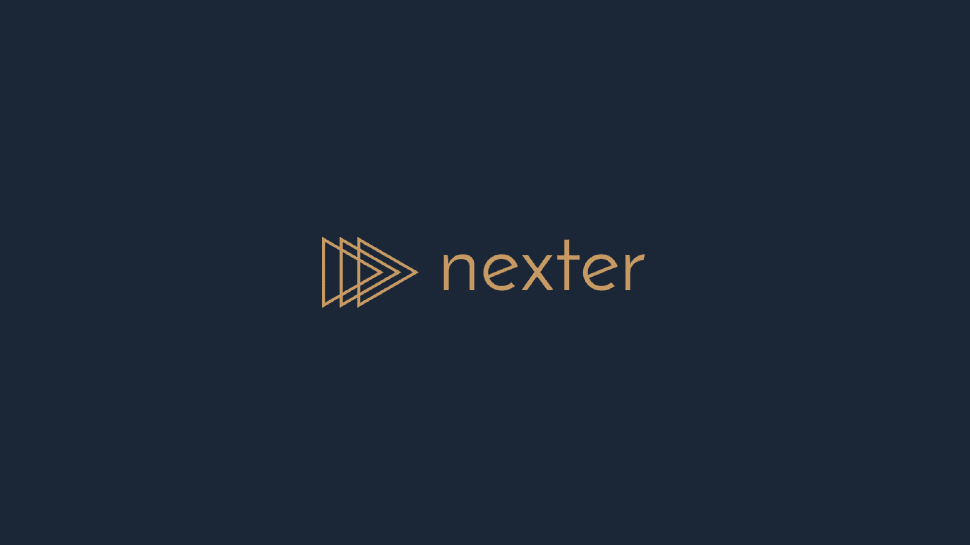 Sleek and modern logo design for Nexter, featuring bold typography and a minimalist color palette.