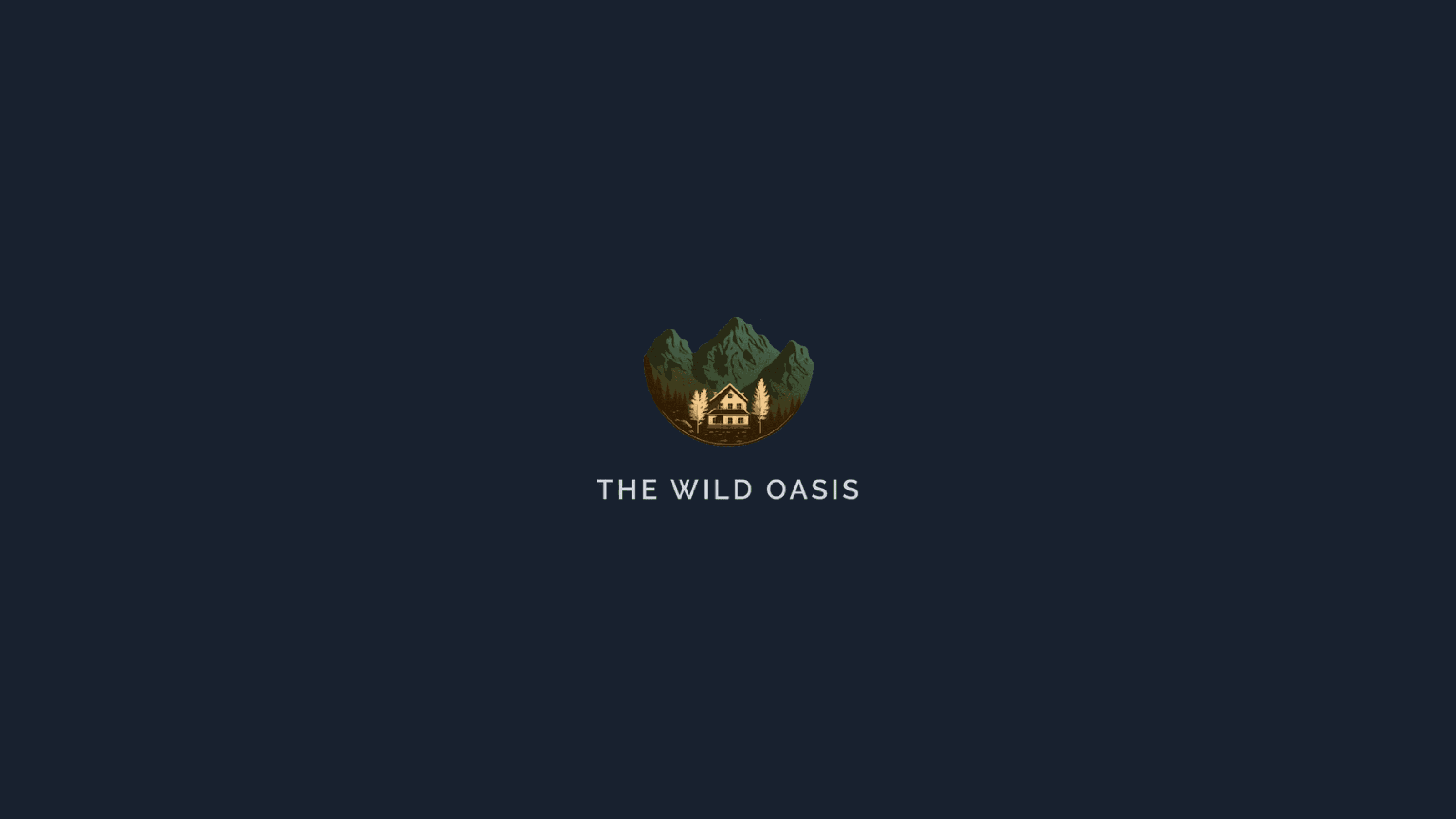 Wild Oasis logo on dark background, featuring a majestic oak tree silhouette, symbolizing strength and nature.